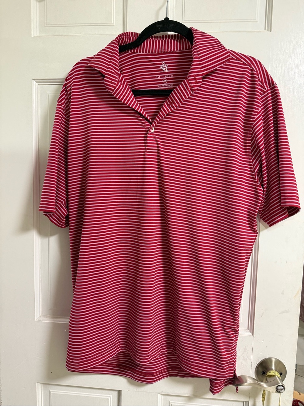 Turtleson Polo Red Striped Golf Shirt Men’s Size M